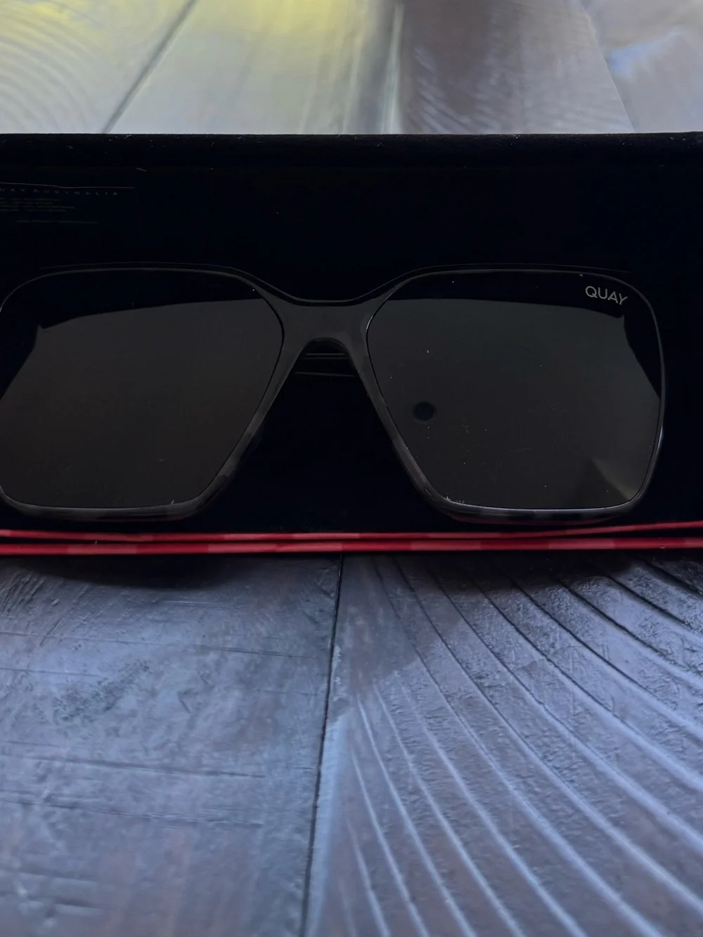 Quay Australia Tortoise Square Sunglasses with Gray Lenses
